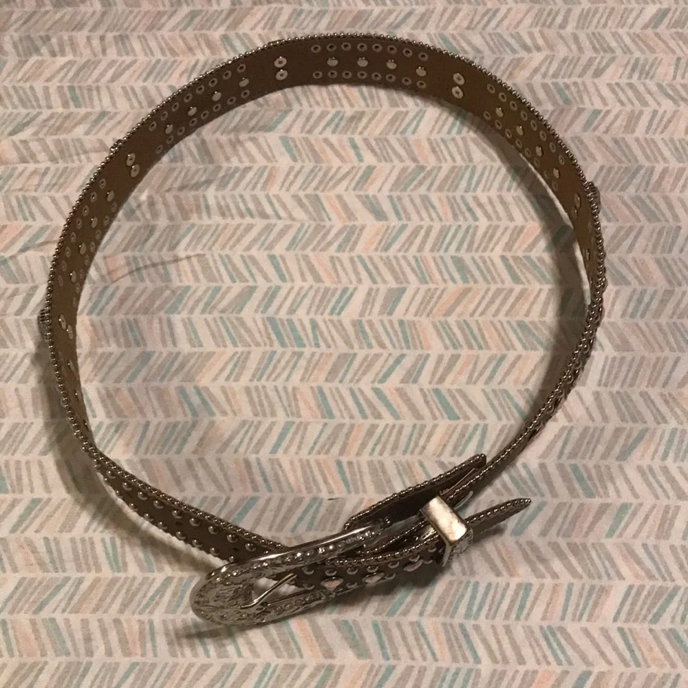 Nocona Girls Rhinestone Cross Leather Western Belt